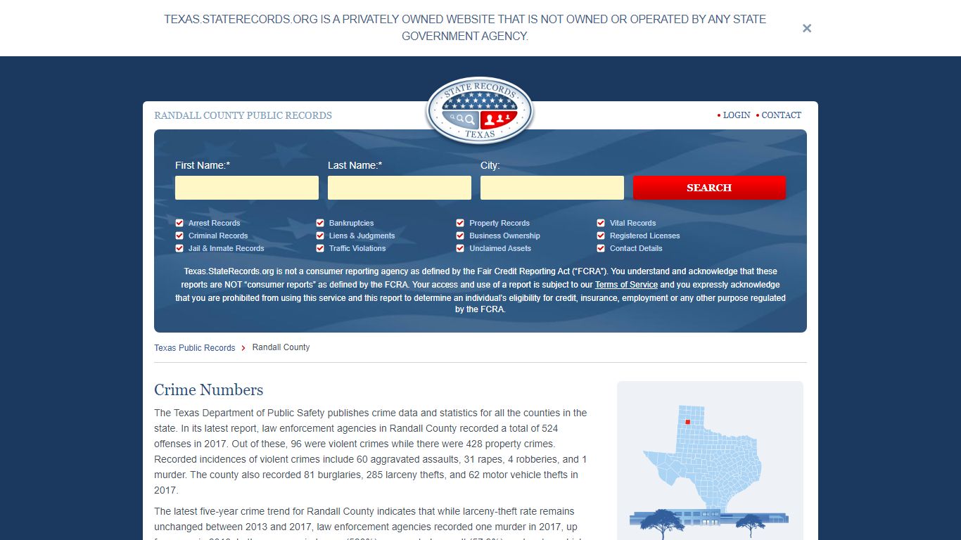 Randall County Arrest, Court, and Public Records | StateRecords.org